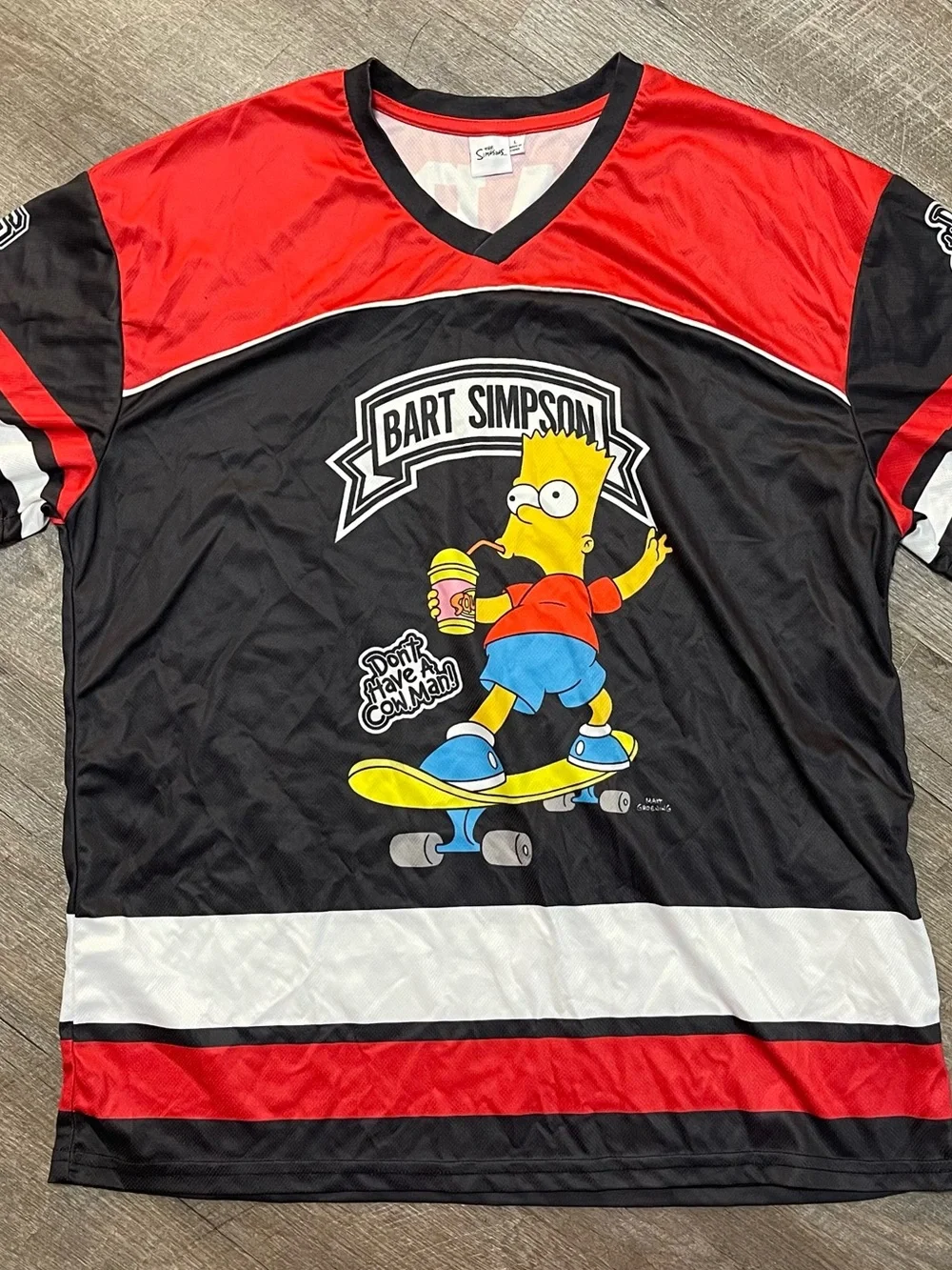 Bart Simpson Skateboard Graphic Jersey #89 size large